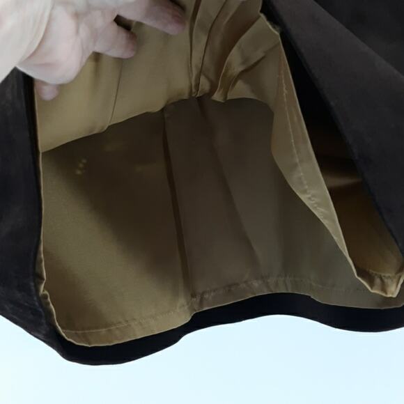Ann Taylor LOFT Brown‎ Leather Suede Skirt Size 8P Embroidery & Eyelet Accents - Picture 5 of 7
